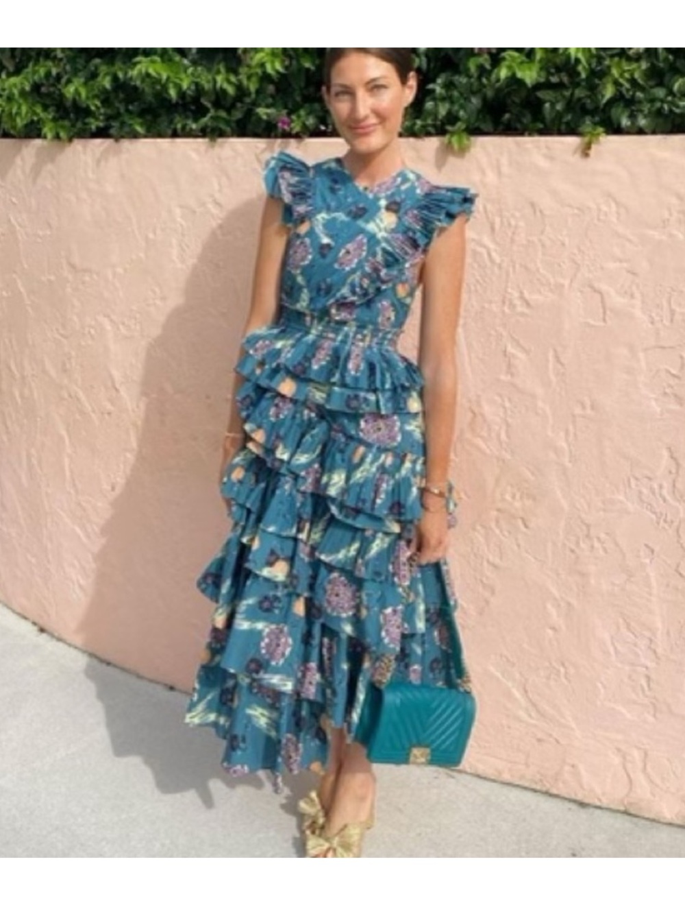 Ulla Johnson 🍁 Aurore Dress in Teal River Print Sz 4